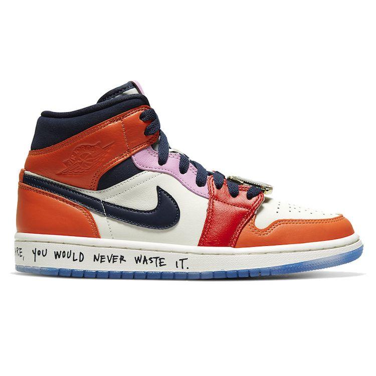 Melody Ehsani x Air Jordan 1 Mid Fearless Women Sneakers Multi-Color White Black CQ7629-100