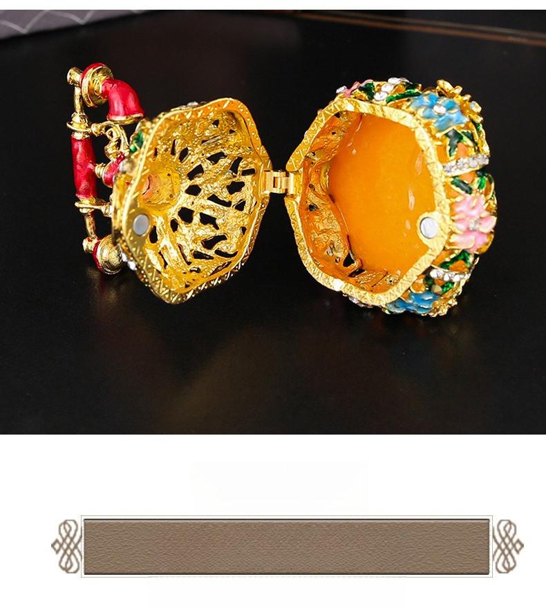 Vintage telephone crafts enamel color inlaid diamond hollow jewelry box flip cover home dressing table small ornament storage