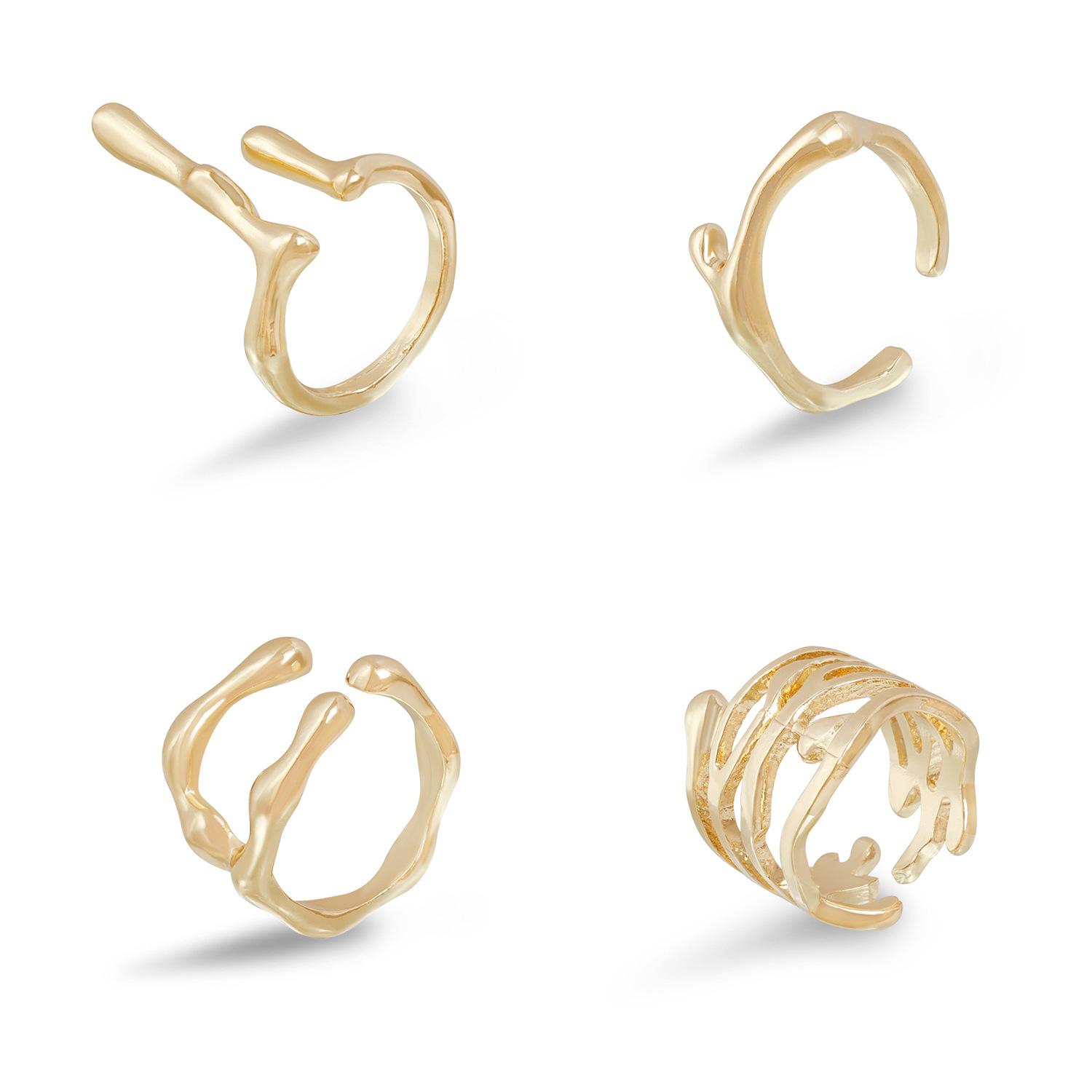 European and American jewelry fashion irregular lava adjustable plain ring women s personality versatile open live ring