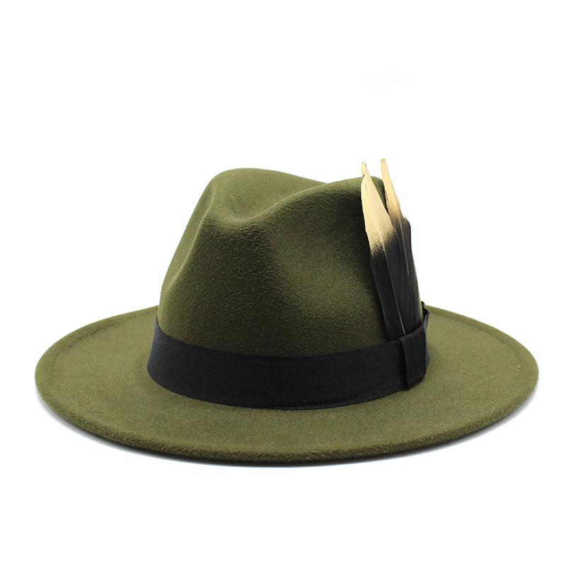 Panama Top Hat British Versatile Flat Edge Jazz Hat Woolen Top Hat Men'S And Women'S Hats