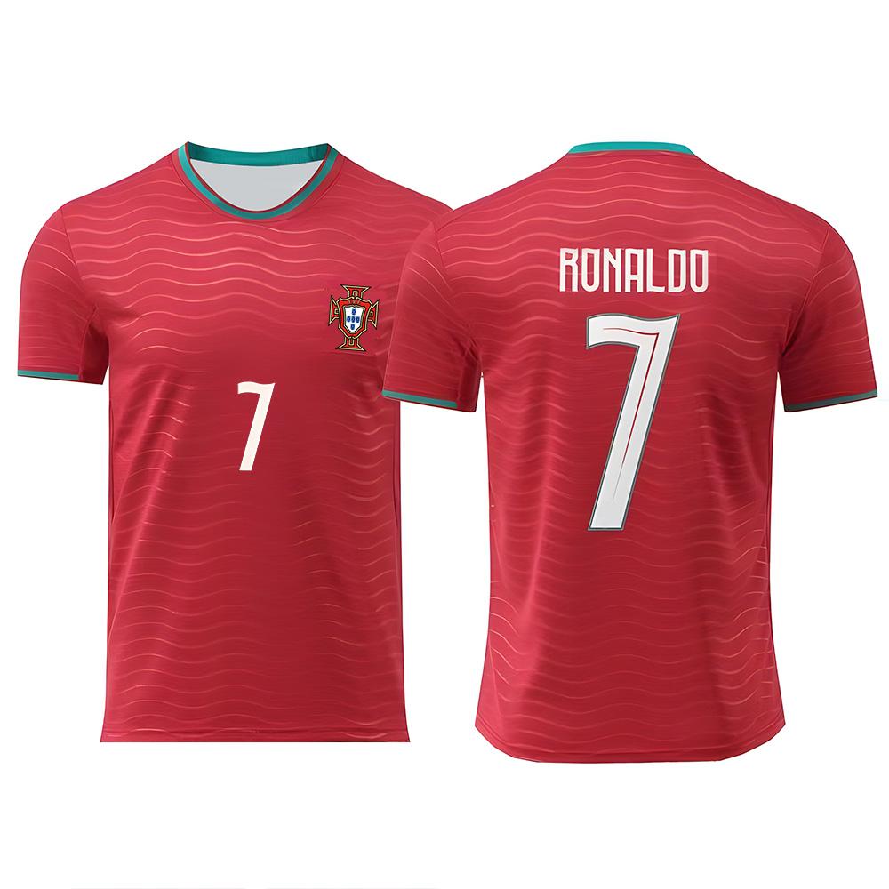 

Чемпіонат світу 2026 Португалія Домашня футболка CR7 Доросла футболка для тренувань з футболу 3D-друк Спортивний костюм Унісекс Повсякденна дихаюча футболка S