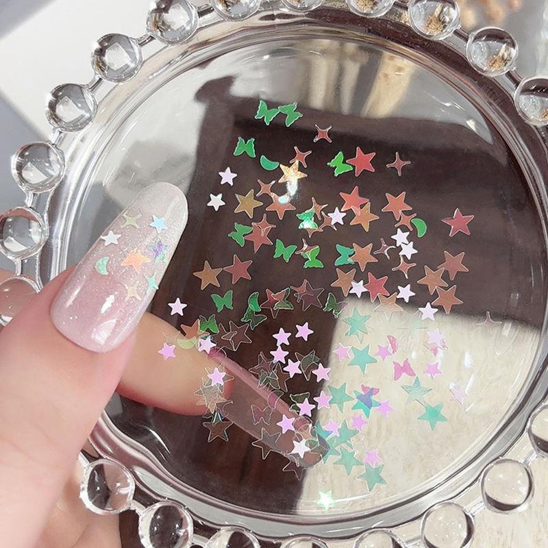 1Box Nail Art Super Glitter Sequins Holographic Northern Nail Art Sequins Lights Laser Flakes Sticker Diy Accessories Manicure