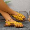 Nyankomst Plus Size Dame Hule Spænde Flade Sandaler Vævet Rem Strand Slide Hjemmesko Til Sommer Udendørs Brug