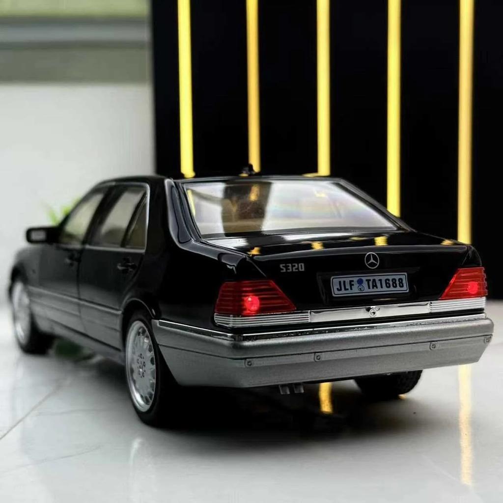 1:24 Mercedes Benz W140 320SEL Simulation Diecast Metal Alloy Model Car Sound Light Pull Back Collection Kids Toy Gifts