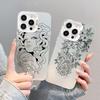Beautiful Flower Girl Line Design Durable Laser Phone Case For iPhone 13 Mini 12 11 Pro Max 17 16 15 14 Pro Max Plus Back Covers