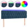 VidaXL Tête de Lit à LED Meuble de Chambre à Coucher Accessoire de Lit Double Tête de Cadre de Lit Intérieur Bleu Foncé 3122006