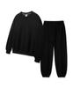 ALVINCLO [Set][Fleece-Lined] Plain Oversized Sweatshirt Jogger/Semi-Wide Pants Set