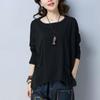 Women's Long-sleeved T-shirt Autumn and Winter Korean Loose Fat Mm Casual T-shirt Solid Color Top Base Shirt