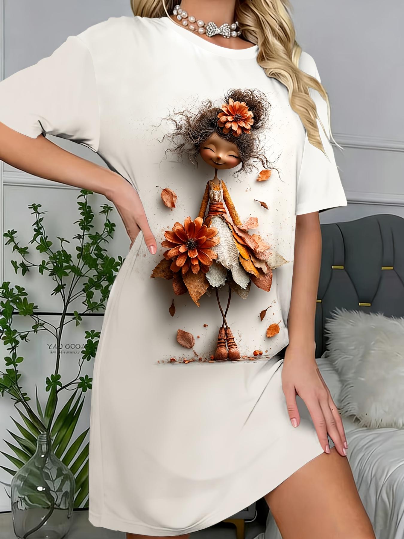 

Women s New Dress Pajamas. Leaf Creative Fashion Print Casual Sleep Dress. Ideal for Home Use. Suitable for Ladies. Machine Washable. Short Sleeve Rou M дубильная кора