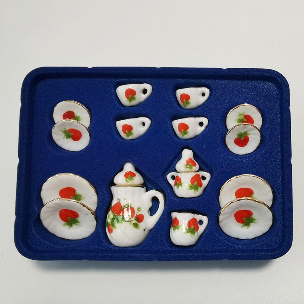 High Quality Mini House Accessories Ceramic 10 Styles Desk Top Pocket Tea Set for 1/6 BJD /1.5" Barbie /Blythe