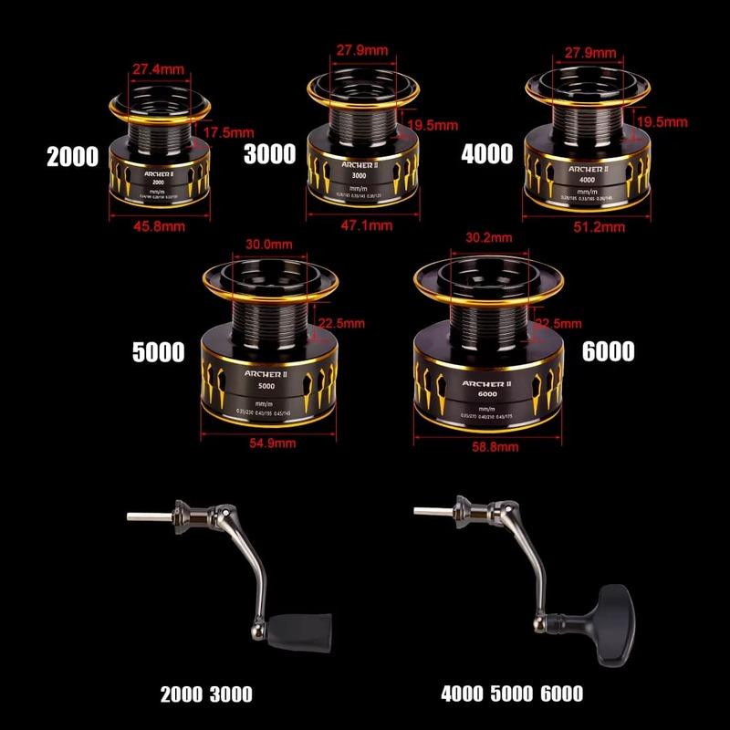 New Fishing Reel 2000-6000 Series Spinning Fishing Reel Stainless Steel Bearing Spinning Metal Fishing Reel Maximum 8KG Suitable for Sea Fishing Carp