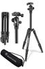 Manfrotto Element Travel with Carry Ball 6kg Load 143cm Total Height Tripod, Small, Black, Compact, Lightweight, Foldable, Case, Head, Capacity,