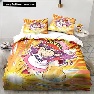 New Cute Cartoon DR S-Slump Arale Anime Bedding Set Sheet King Twin Double Boys Bedding Set Mircofiber or Polyester Duvet Cover