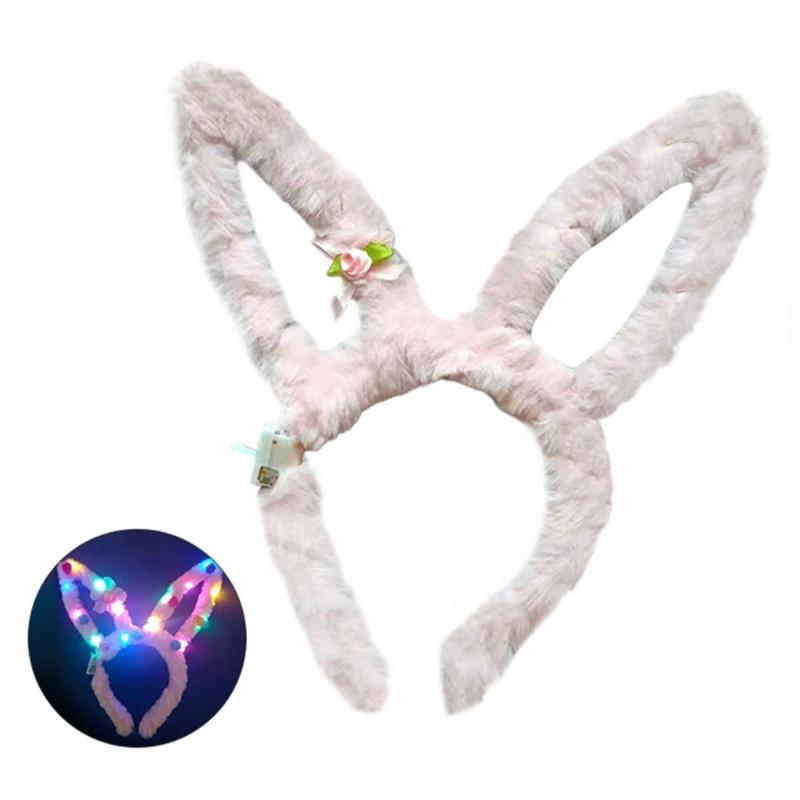 Light Up Easter Headband Plush Bunny Headband Rabbit Headband Led Bunny Headband