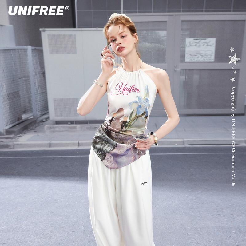 UNIFREE Vintage Print Halterneck Camisole One Size