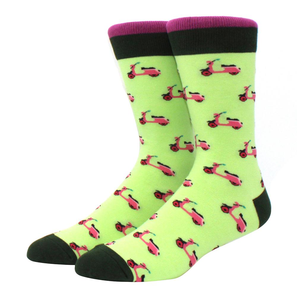 brand new men's socks colorful combed cotton crew socks Jacquard striped knee high socks for Funny men business casual dress