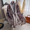 High-End Black Cashew Flower Scarf Women'S Imitation Cashmere Warm Scarf Shawl On Both Sides