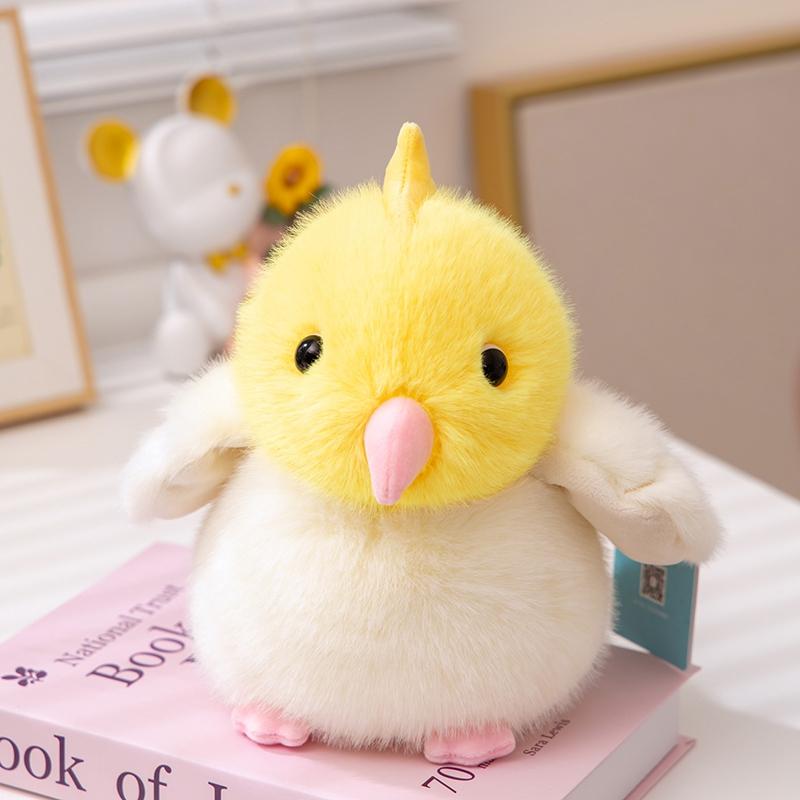 Jouets Peluches d'Oiseaux Kawaii 21cm Mini Poupées Peluches d'Oiseaux Artificiels Mignon Perroquet Moineau Réaliste Jouet Peluche pour Enfants Anniversaire Cadeaux de Noël