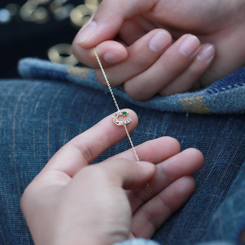 Простые ручные украшения в корейском стиле S925 Серебряный браслет «Счастливая подкова» — фото 3