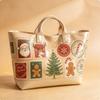 Christmas Printed PVC Waterproof Tote Bag Amazon European and American Women Commuter Shopping Handbag