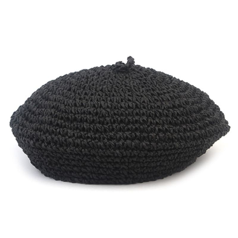 Universal chemistry Rattan Summer Black Beret Beret