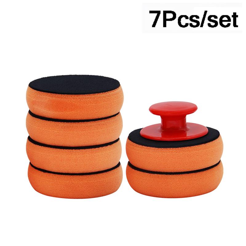 4 Inch Car Wax Applicator Pads Set with Red Handle Soft Sponge Applicators Foam Wax Pad for Polishing and Cleaning Cars