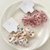Fabric Handcrafted Bow Hair Ties for Children, Polka Dot Checkered Braided Hair Bands, Girls' Rubber Band Hair Clips