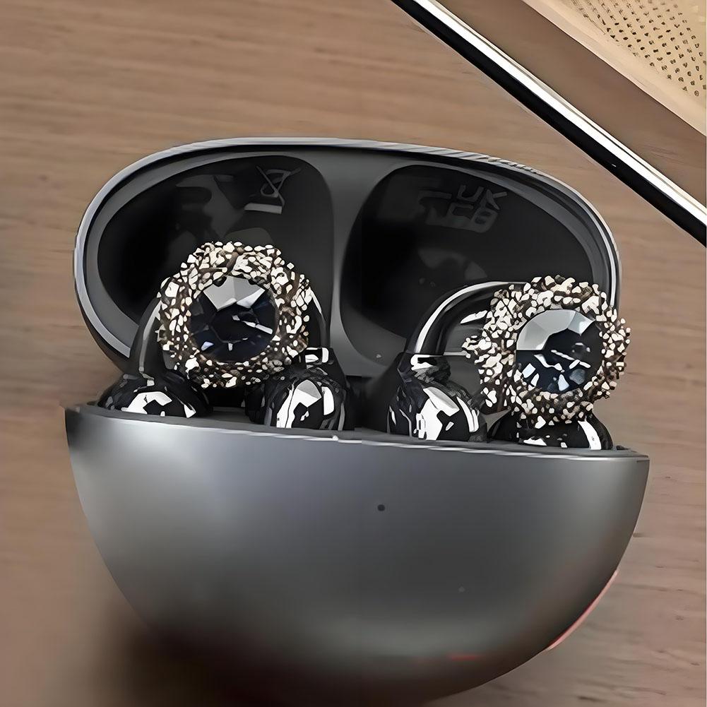 1PC Rhinestone Decor For Clip On Earbuds Open Ear Earphone Decoration DIY Removeable Zirconia D V5A4