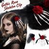Halloween Gothic Hand, Dark Rose Hair Accessory for Women, Party Costume Prop