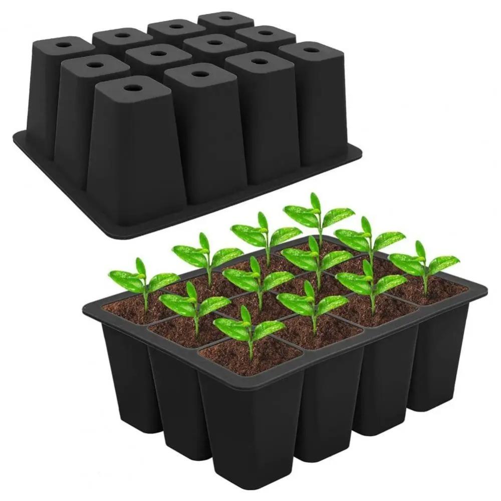 12 Grids Nursery Tray Silicone Germination Trays Durable Seeds Starting Tray  Greenhouse