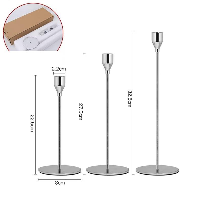 Candle Holder 1PCS Metal Electroplated Candle Holder Ornament Table Candlelight Dinner Model Room Wedding Props Home Decoration