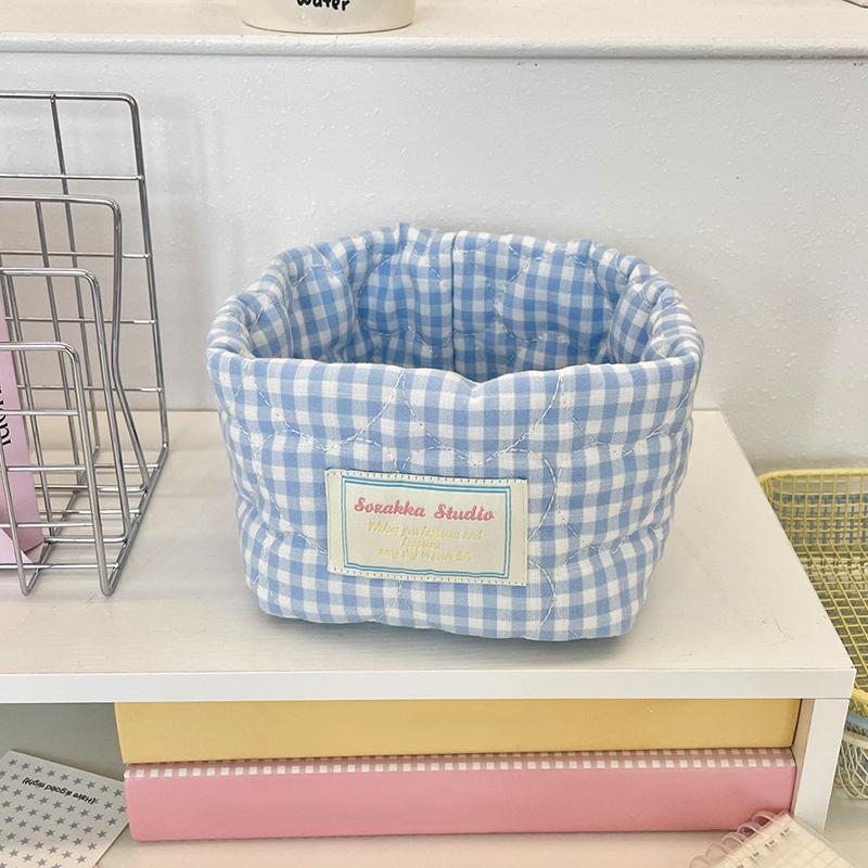 

1 открытая сумка для хранения косметики и мелочей, тканевая сумка с принтом, мягкая сетка 12*10см синий