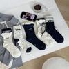 Ladies Spring and Autumn Polka Dot Cloth Label Wavy Lace Ballet Wind Drum Pile Cotton Socks