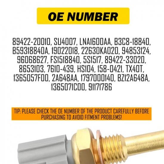 Water Coolant Temperature Cooling Sensor For Toyota 4Runner Corolla RAV4 Sienna