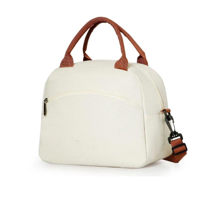 

Trendy Fabric Lunch Box Carriers Multipurpose Waterproof Kitchen Organizers With Ample Space For Meal Preps бежевий