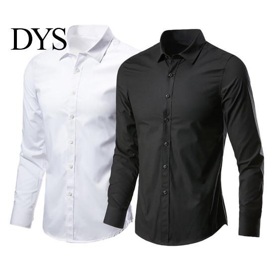 Autumn Shirt Men Long Sleeve Solid Color Button Single-breasted Cardigan Dress-up Casual Lapel Spring for Daily Wear