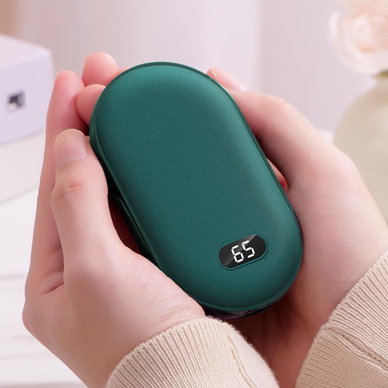 2-in-1 USB Rechargeable Hand Warmer & Charger with Digital Display