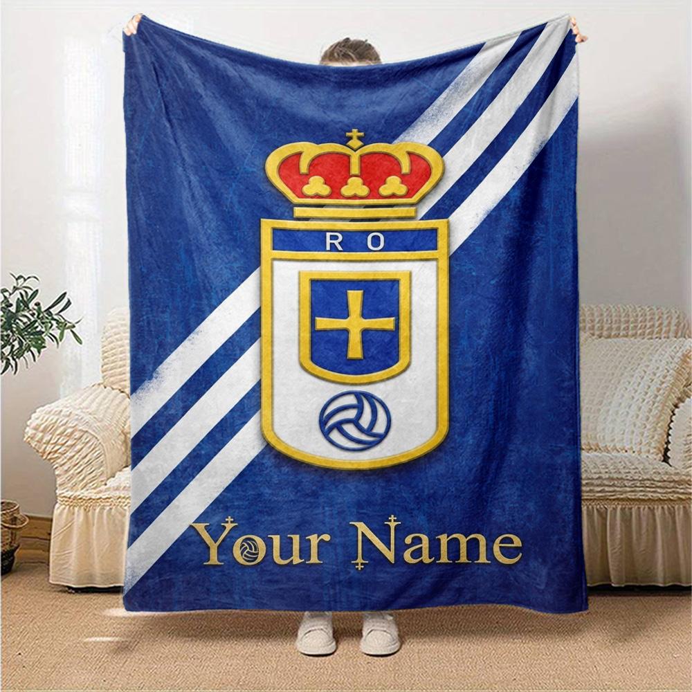 Name Custom Real Oviedo Print Flannel Blanket High Quality Warm Comfortable Cover for All Seasons Perfect for Gifts Home Decor