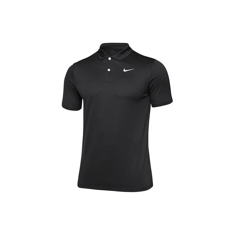 Nike Casual Solid Color Breathable Short Sleeve Polo Shirt Black Men s CU9792-010 L