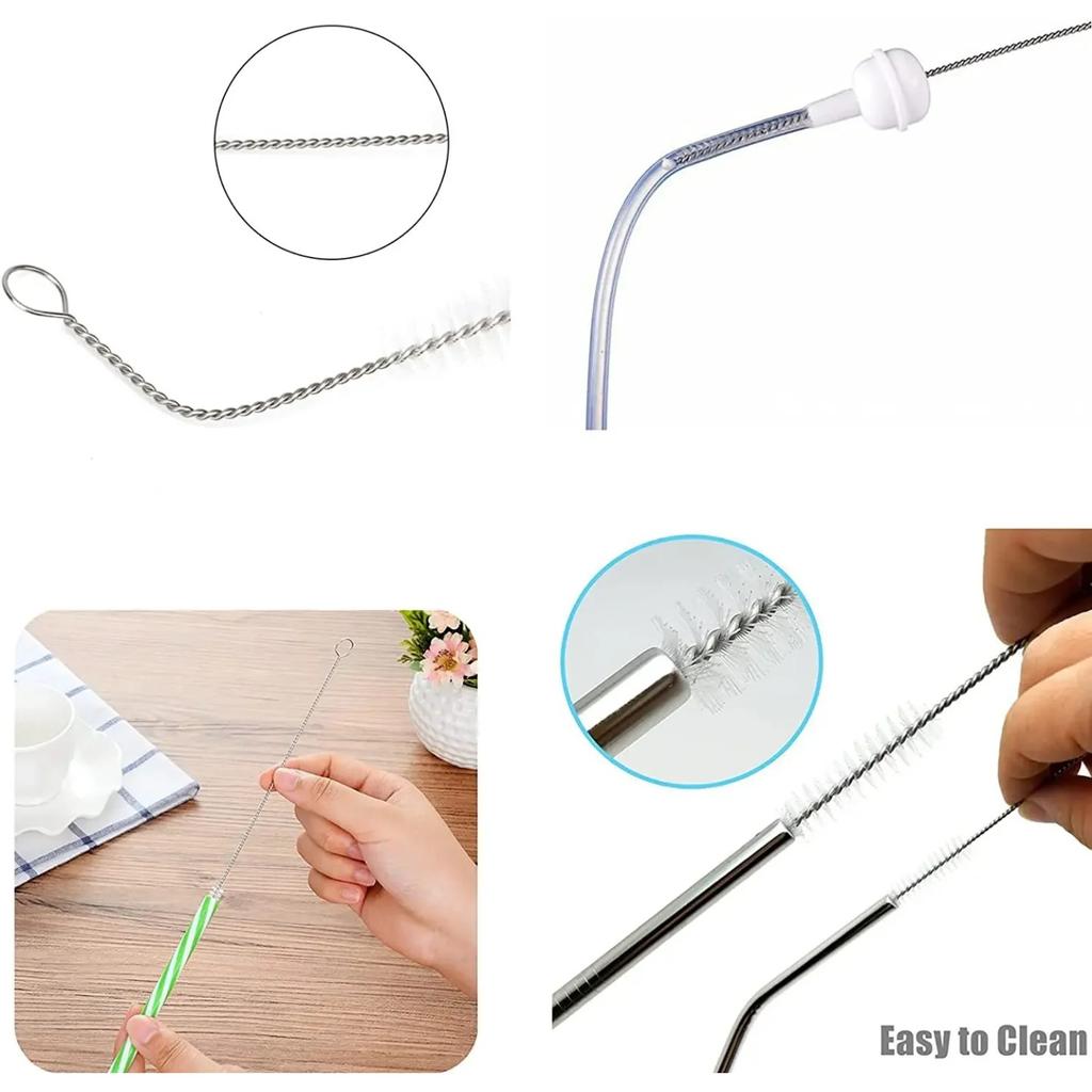 10pcs Pipe Tube Brush Pipe Cleaning Brushes Nylon Bristle Drinking Straws Cleaner Brush For Washing Kettle Spout Teapot Nozzle