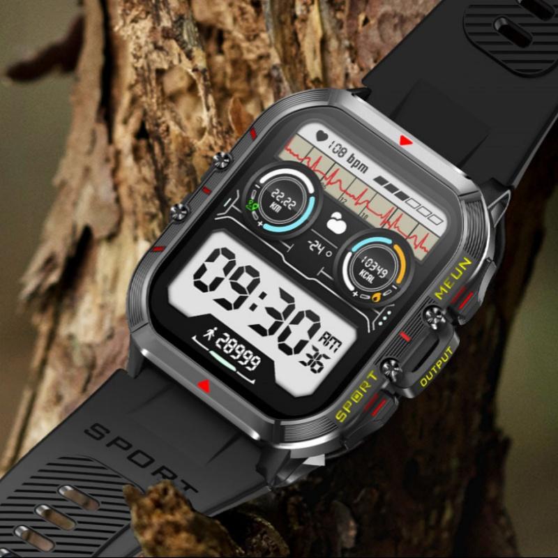 Rainbuvvy T21 Outdoor Smartwatch Dual-mode 1.96inch HD 240x282 BT5.2 Bluetooth Call 280mAh IP67 Waterproof Android Rugged Smart Bracelet