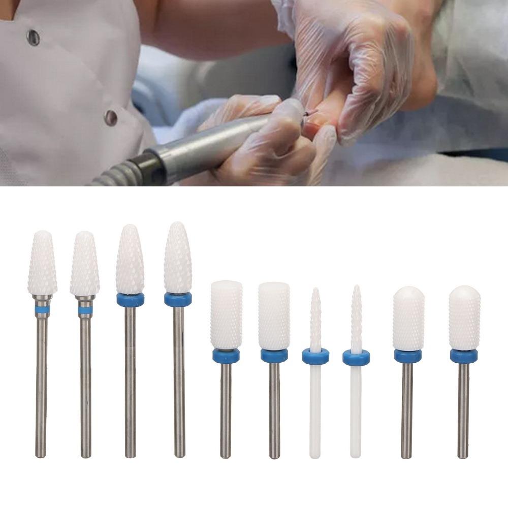 10pcs Ceramic Ceramic Nail Drill Bit Set  Ideal For Novice, Home And Salon