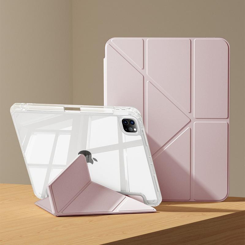 Hoesje Voor iPad Pro 11 iPad 10.2 7e/8e/9e 10e 11e A16 Cover iPad Air 6 5 4 3 10.5 10.9 13 12.9 Potloodhouder Transparant Hoesje Ipad 5th 6th(9.7) roze