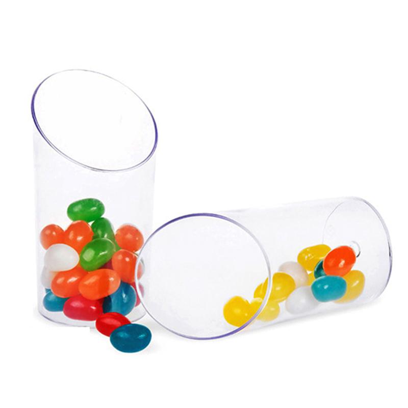 20Pcs 70Ml Reutilizável Cilindro Sobremesa Copos Plástico Mini Iogurte Mousse Sobremesa Copo