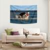 Cat And Shark Battle Art Tapestry Fantasy Landscape Art Room Dormitory Home Decoration Art Wall Hanging