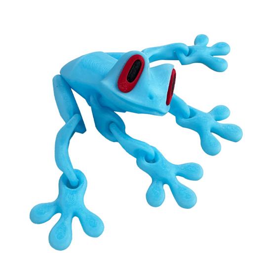 3D Printed Frog Refrigerator Magnet Movable Joints Frog Fidget Toy Articulated Animal Model Figurine Fridge Magnetic Frog Decoration Ornament