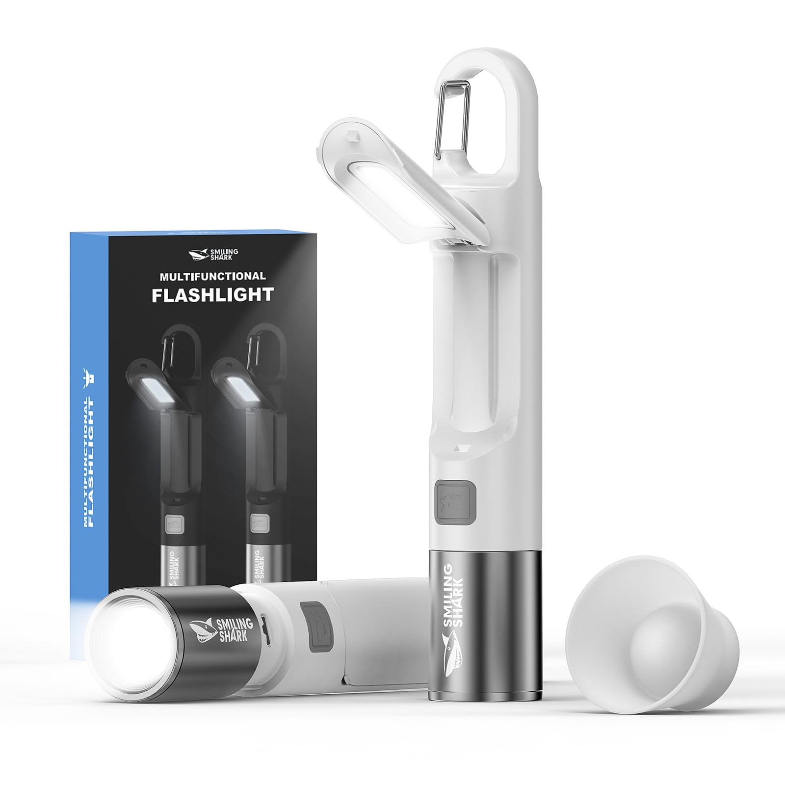 

Smiling Shark New Multifunctional LED Handheld Powerful Adjustable Side Zoomable Handheld Work Disaster Power Outage Emergency Night Outdoor Japanese белый