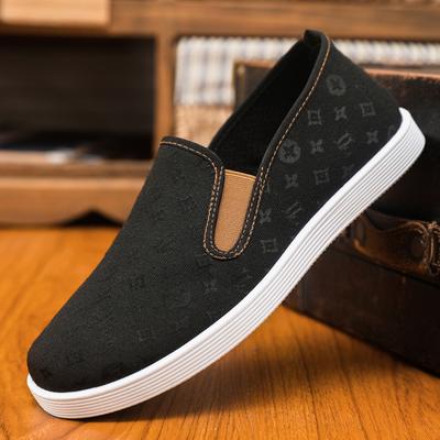 Stare pekińskie buty płócienne męskie, buty na żywo, codzienne, pojedyncze, lekkie i oddychające, gruba podeszwa, jednopedałowe, do jazdy, robocze, płócienne