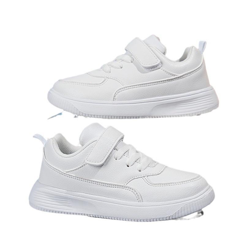 Children's Sports Shoes All Black Children's Shoes 1 Medium and Large Children's Board Shoes Leather Running Shoes Children