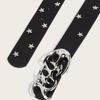With Fashion Belt Alloy Snap Closure And Star Pattern For Casual Denim Outfits